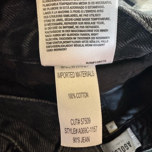 Agolde 90’s Jean Distressed Black Size 26 - Picture 6 of 8
